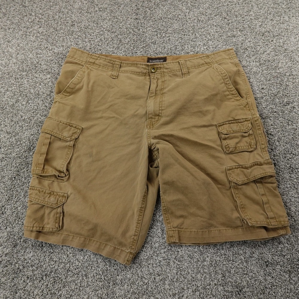 VTG No Boundaries Shorts Mens 40 Brown Cargo Hiking Baggy Skate Grunge NOBO Y2K